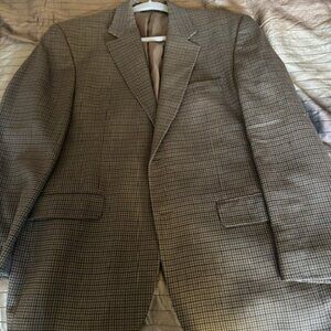 Brown and Beige Plaid Ralph Lauren Wool Jacket